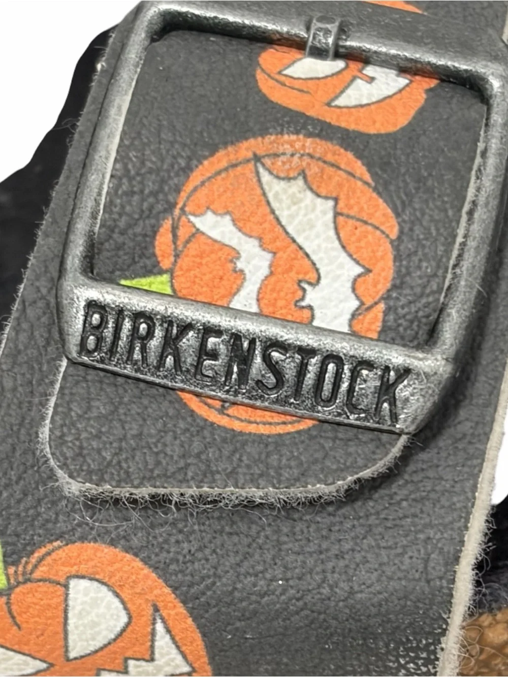 Birkenstock Kids GLOW IN THE DARK Pumpkin Print Halloween Sandals - 3/3.5